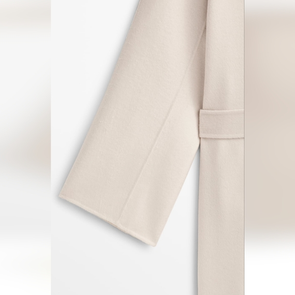 WOOL BLEND ROBE COAT WITH BELT - Picture 13 of 16